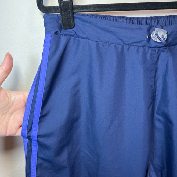 Adidas Women's Vintage Mesh Lined Track Pants Blue 3 White Stripes Zip Ankle XL - Picture 5 of 16
